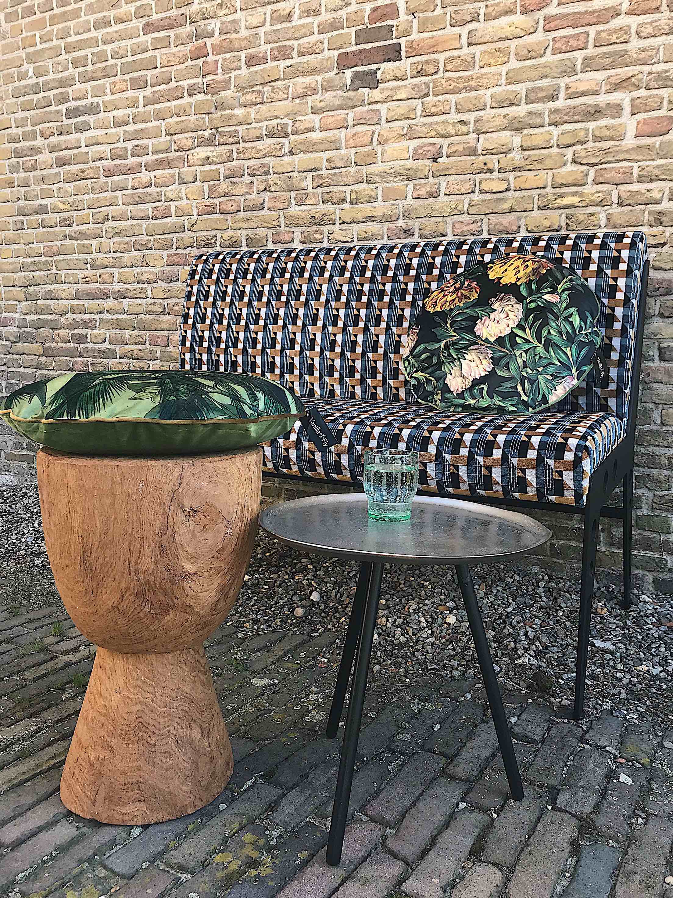 Palm kussen rond