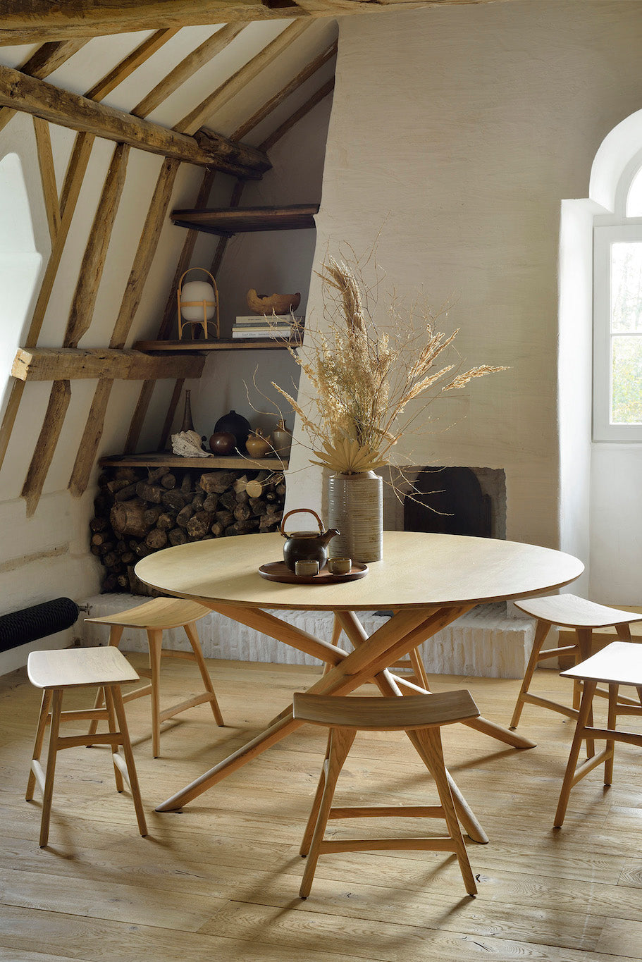 Ethnicraft Eettafel Mikado Rond