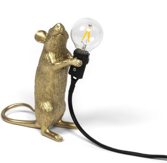 Seletti mouselamp staand goud