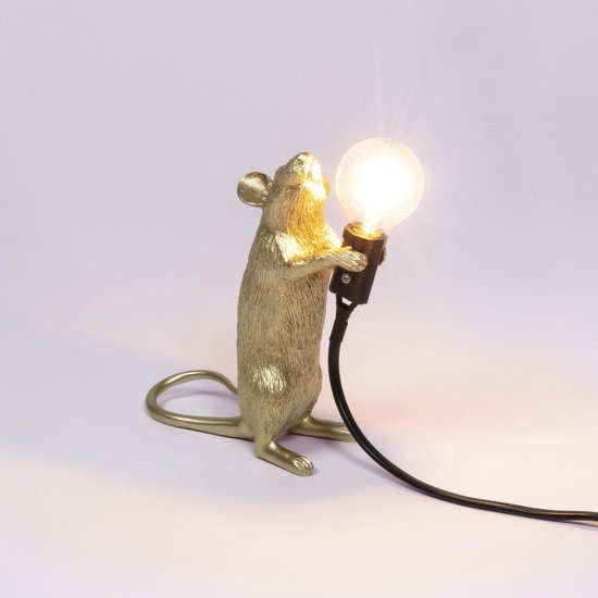 Seletti mouselamp staand goud