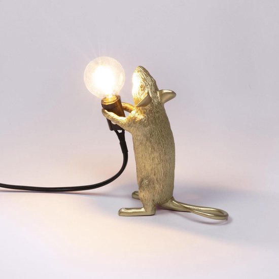 Seletti mouselamp staand goud
