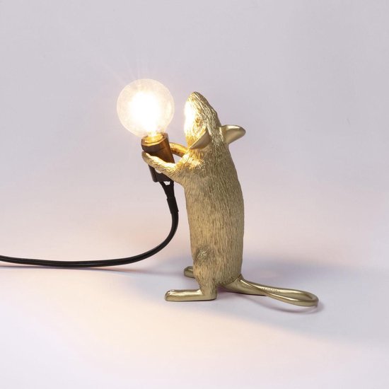 Seletti mouselamp staand goud