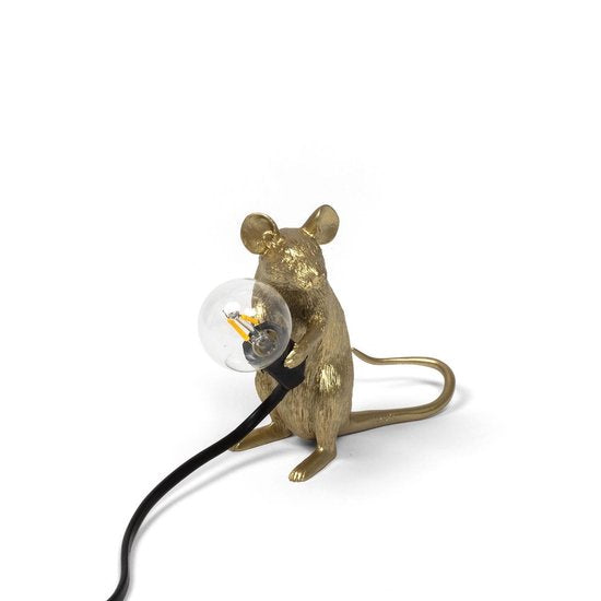 Seletti mouselamp zittend goud