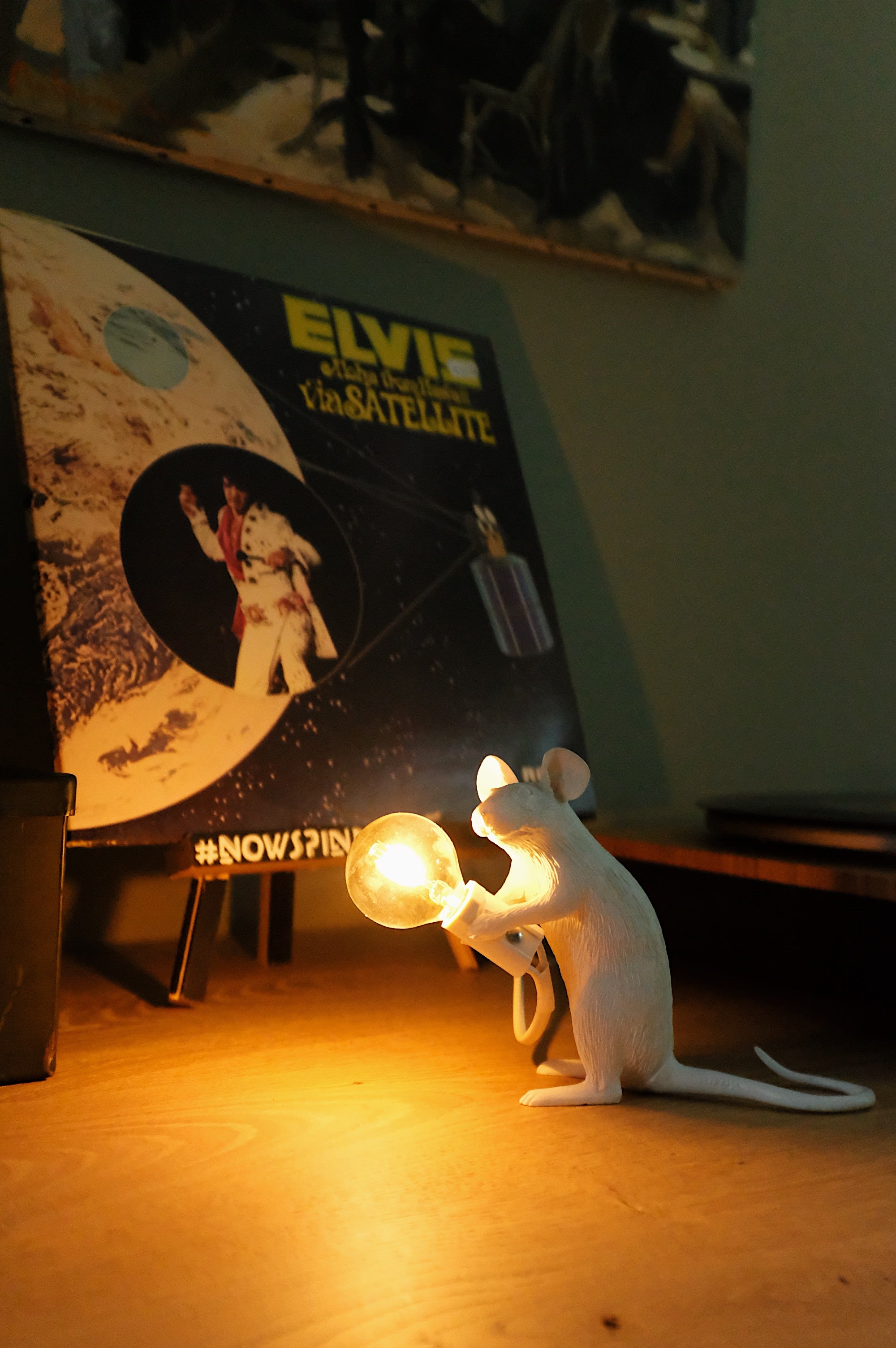 Seletti mouselamp zittend wit