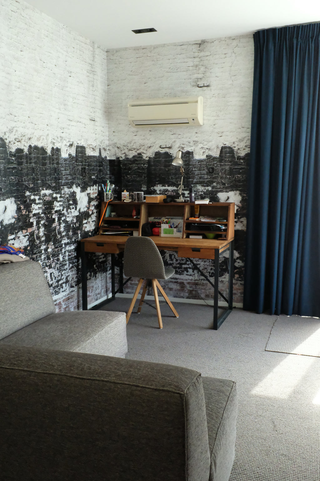 Spoinq stoel Square Vlecht Blue