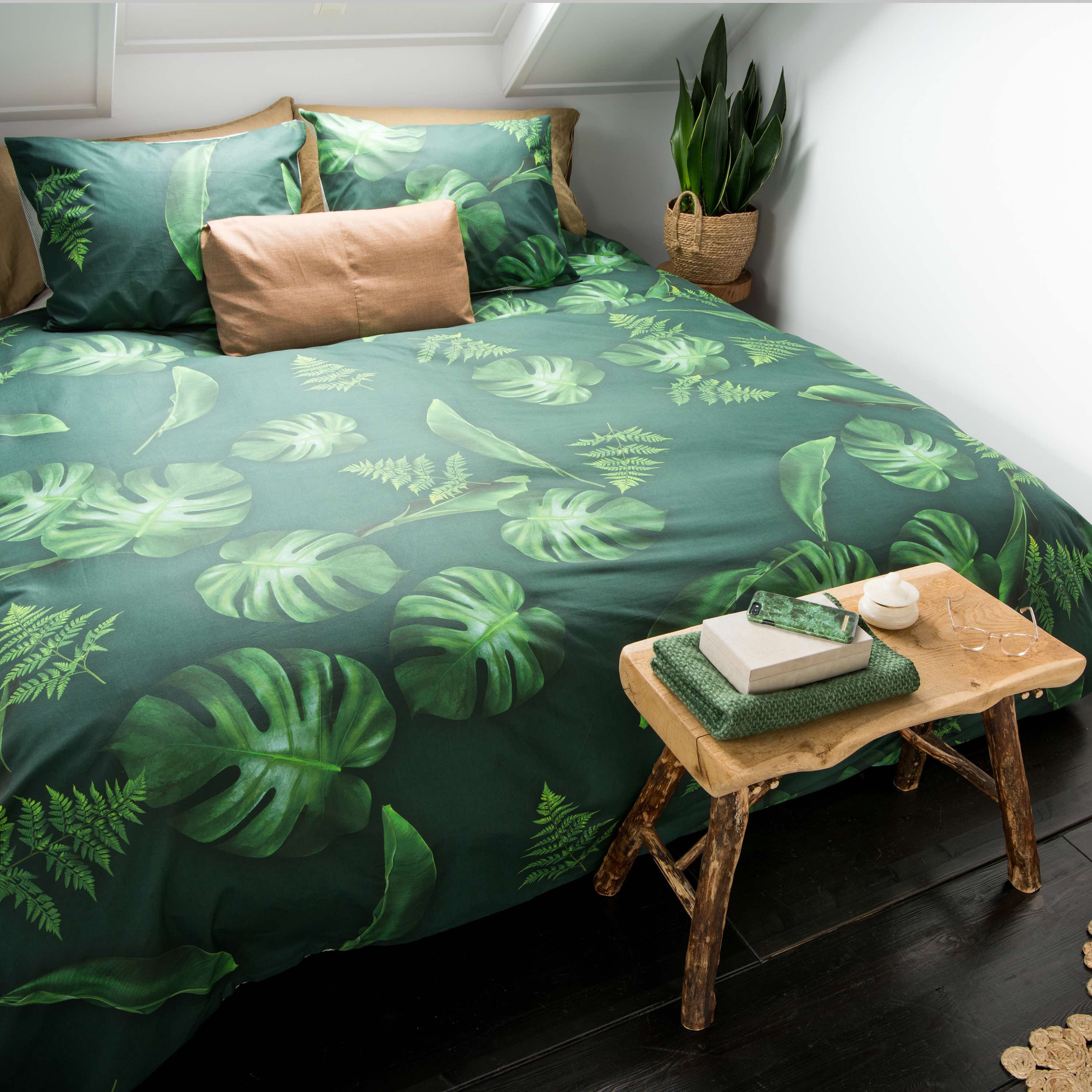 Snurk Monstera Bladeren dekbedovertrek