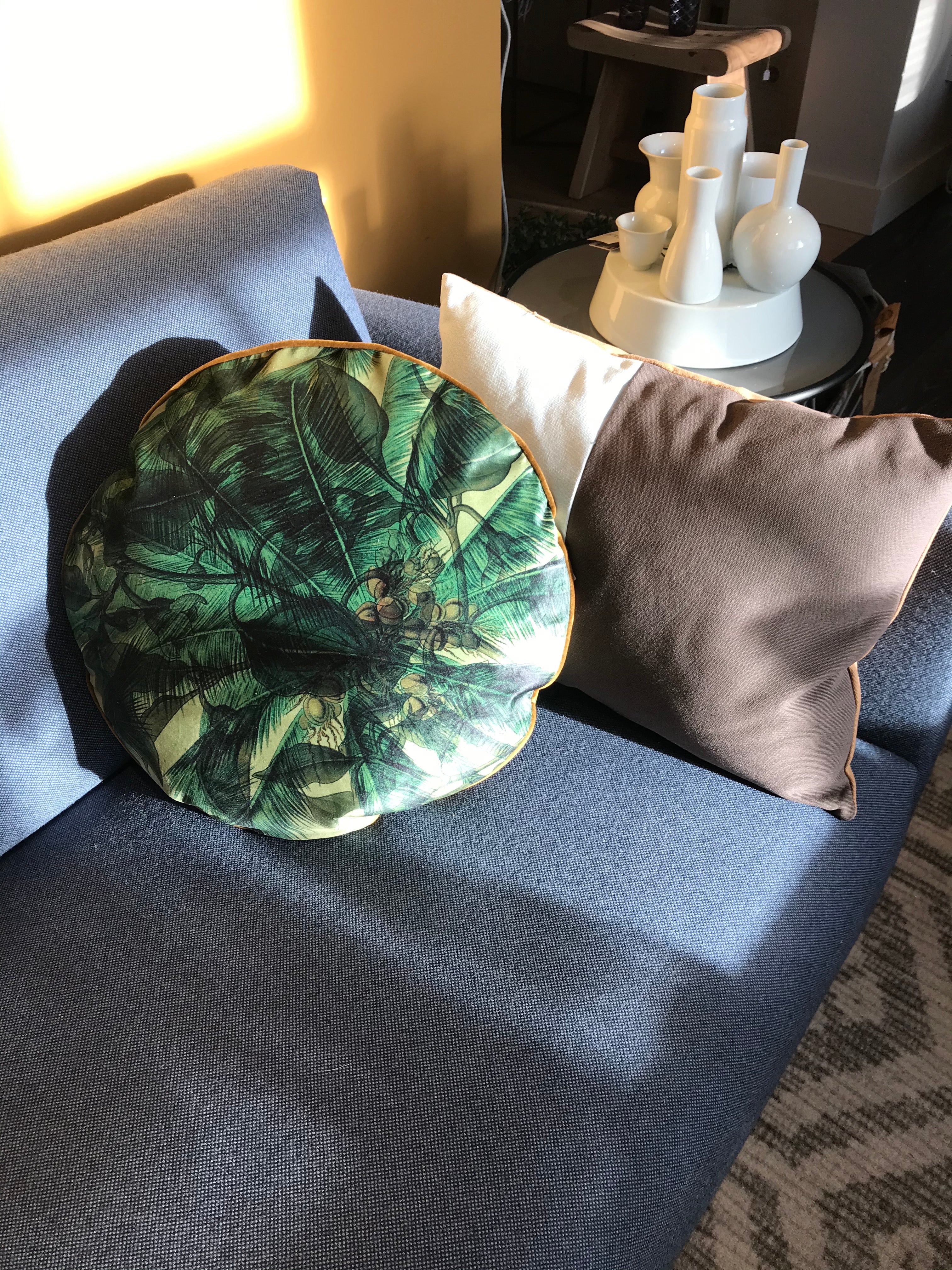 Palm kussen rond