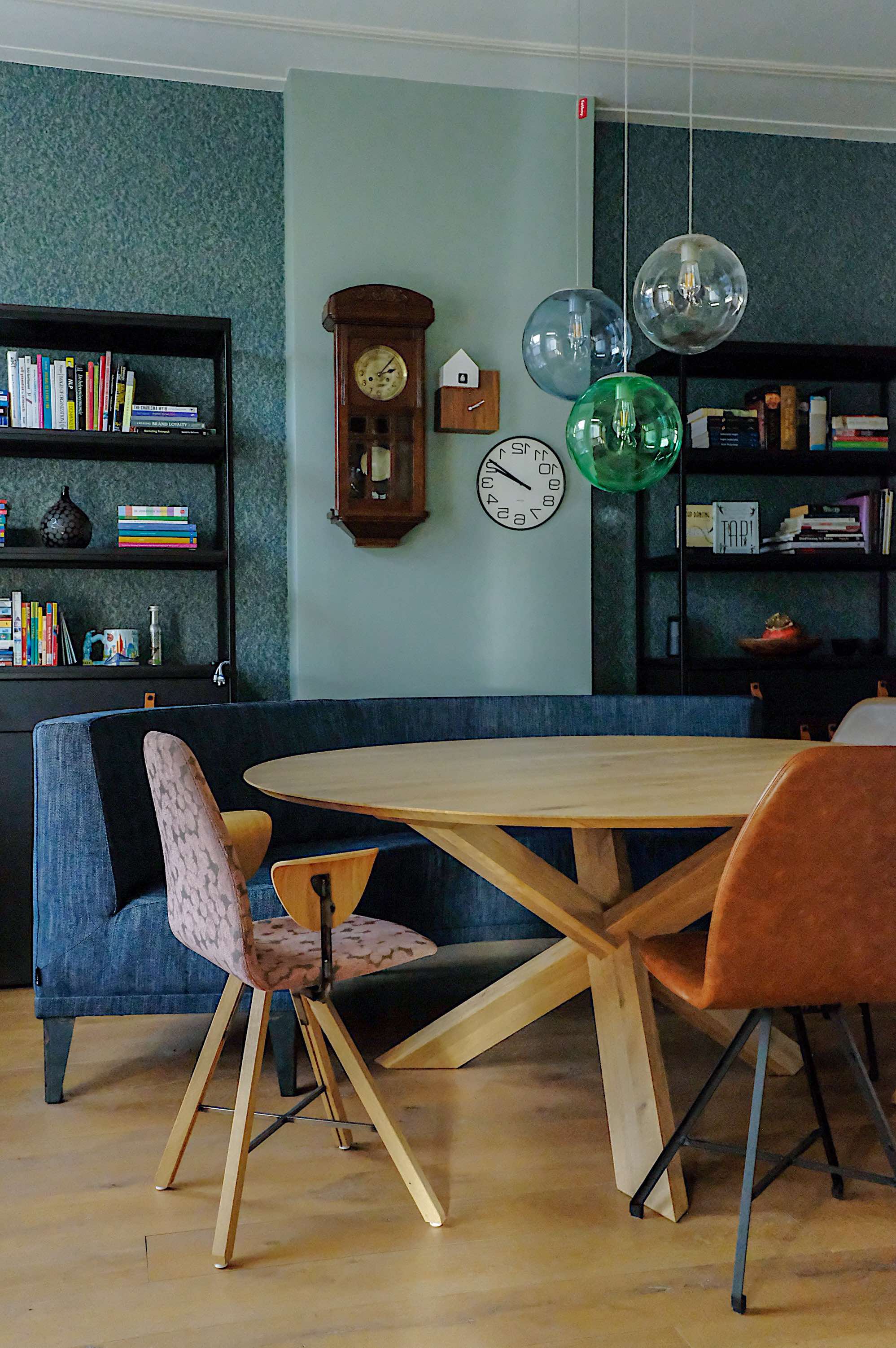 Eetkamerbank NICO Denim rond