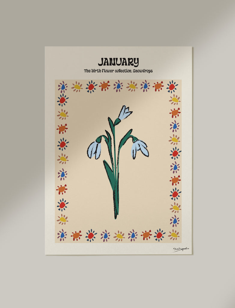 Studiogup Birth Flower poster - Januari