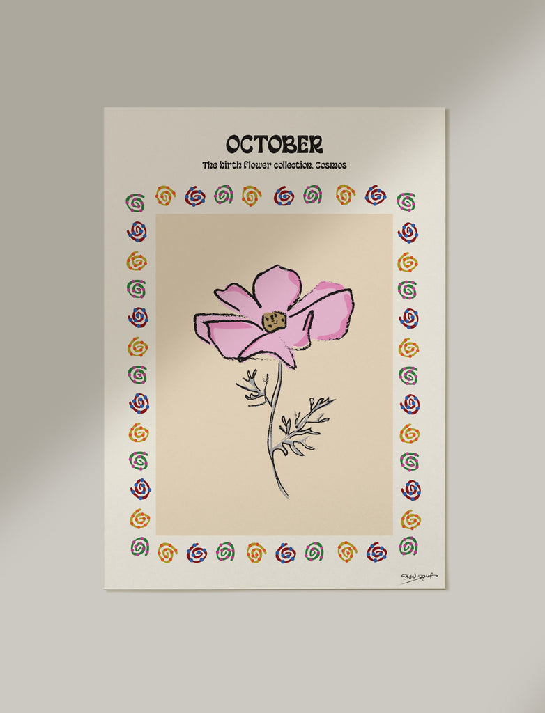 Studiogup Birth Flower poster - Oktober