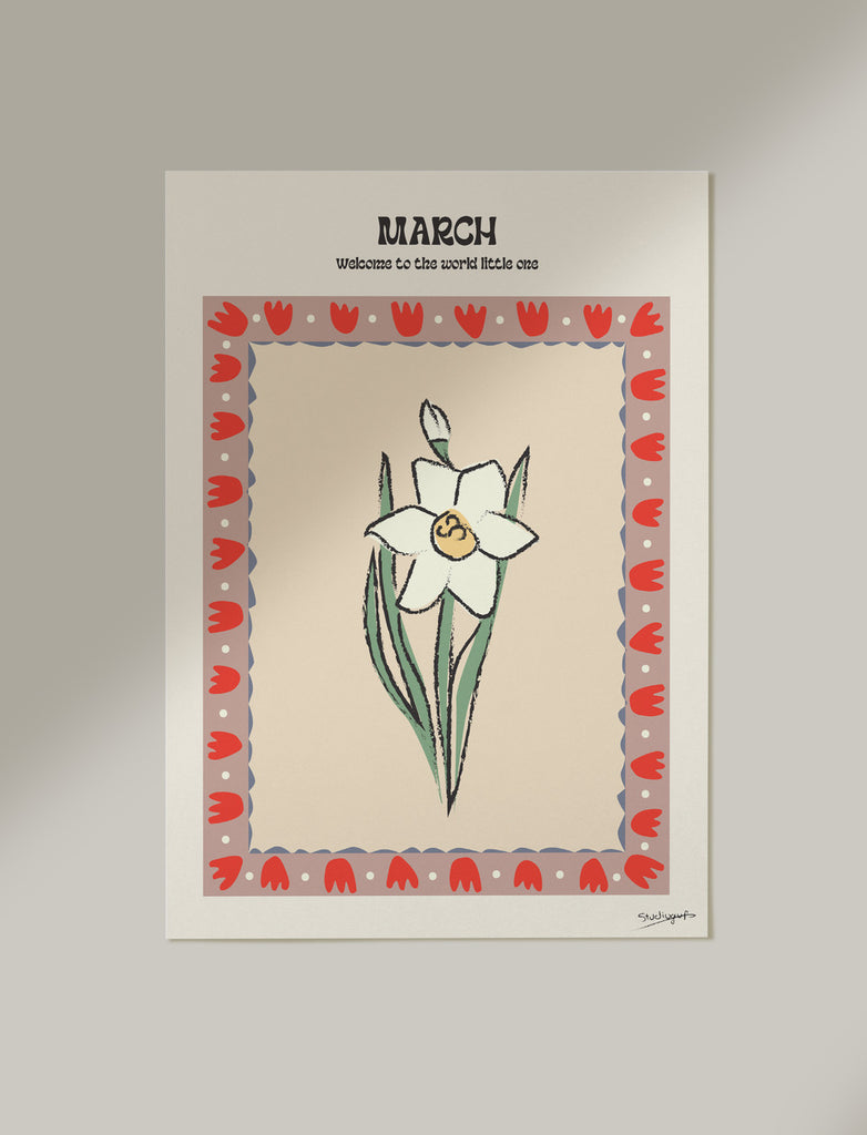 Studiogup Birth Flower poster - Maart