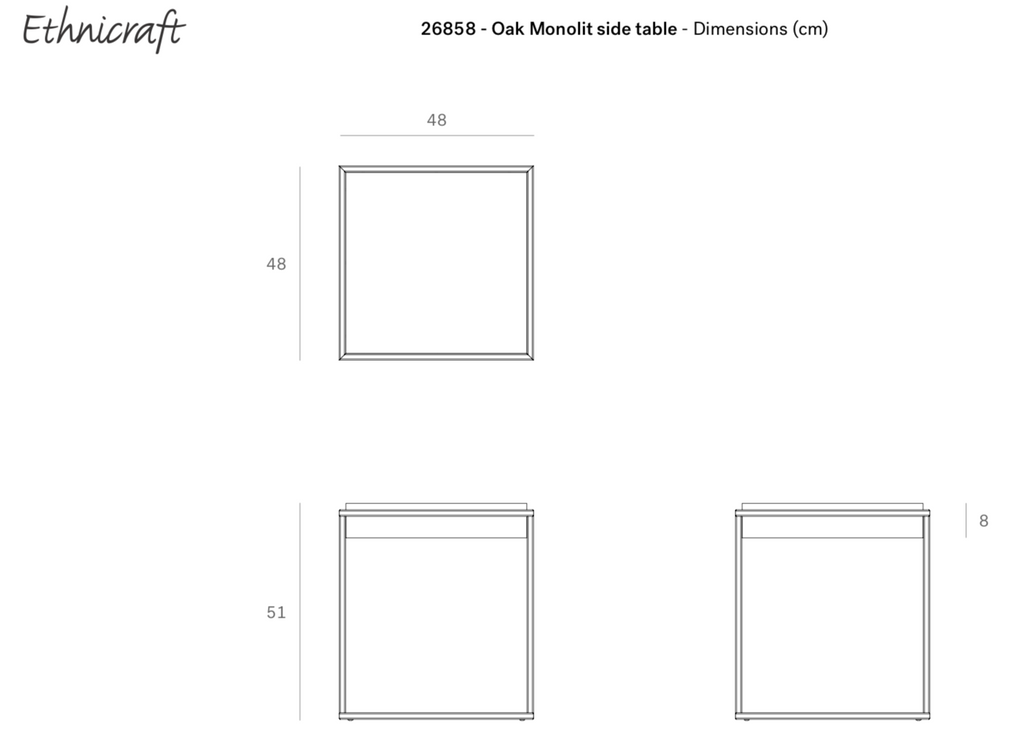 Ethnicraft Bijzettafel Monolit S