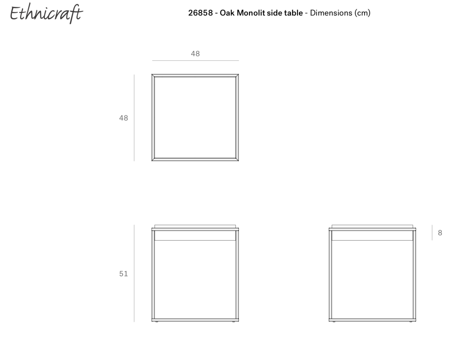 Ethnicraft Bijzettafel Monolit S