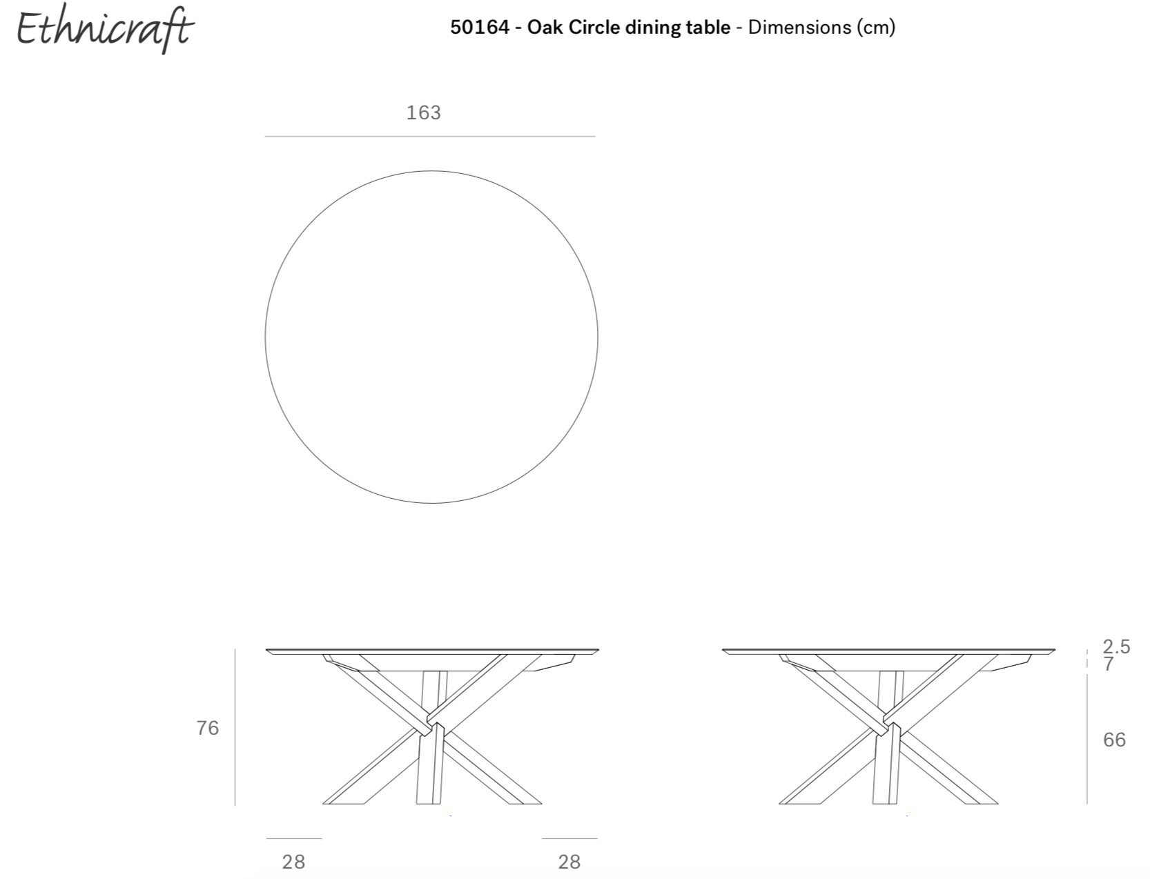 Ethnicraft Circle eettafel Rond