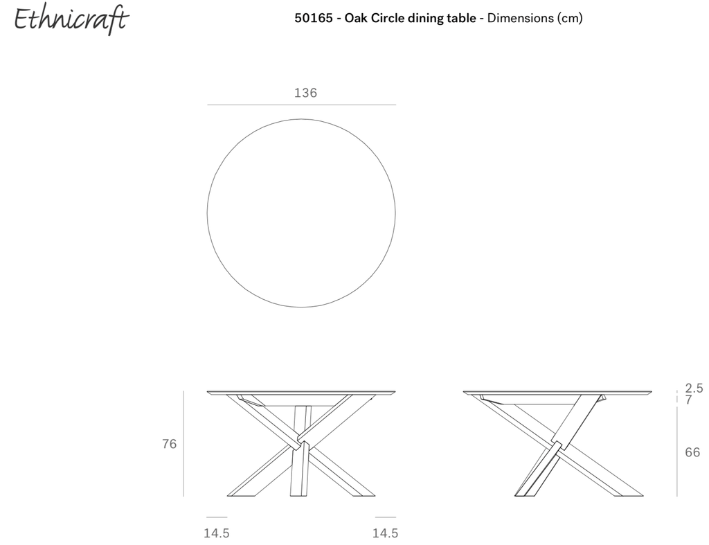 Ethnicraft Circle eettafel Rond