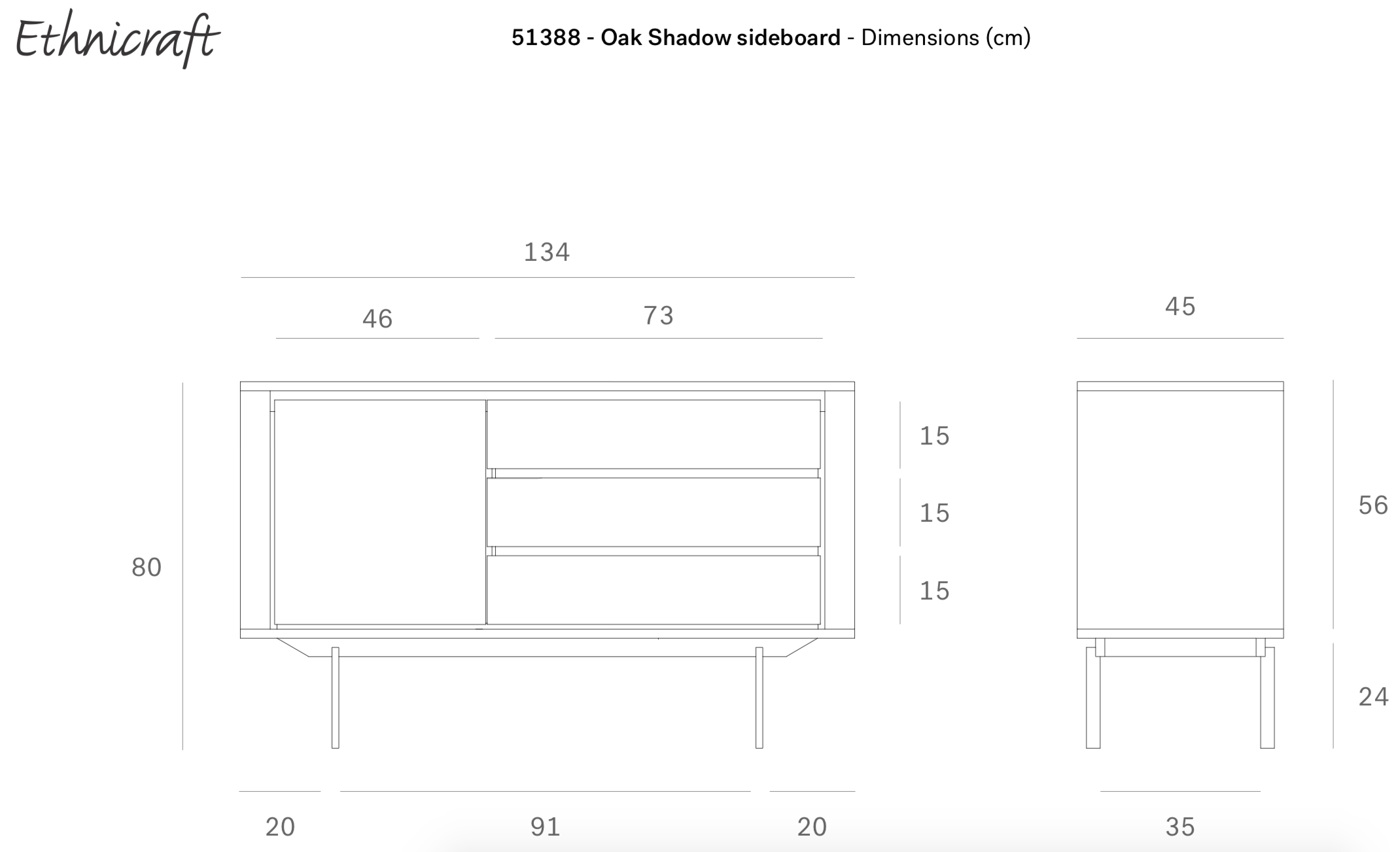Ethnicraft Dressoir Shadow