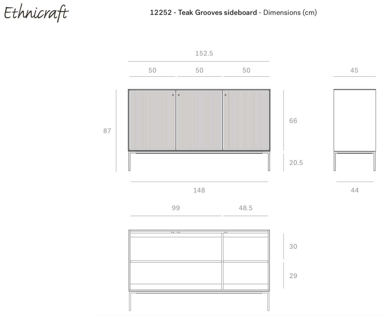 Ethnicraft Grooves Dressoir