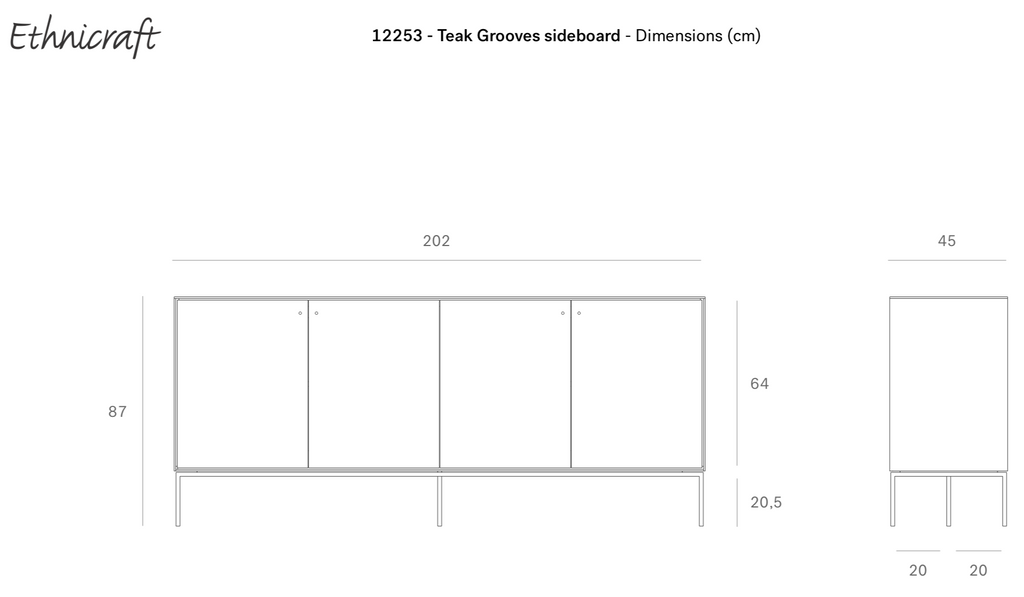 Ethnicraft Grooves Dressoir