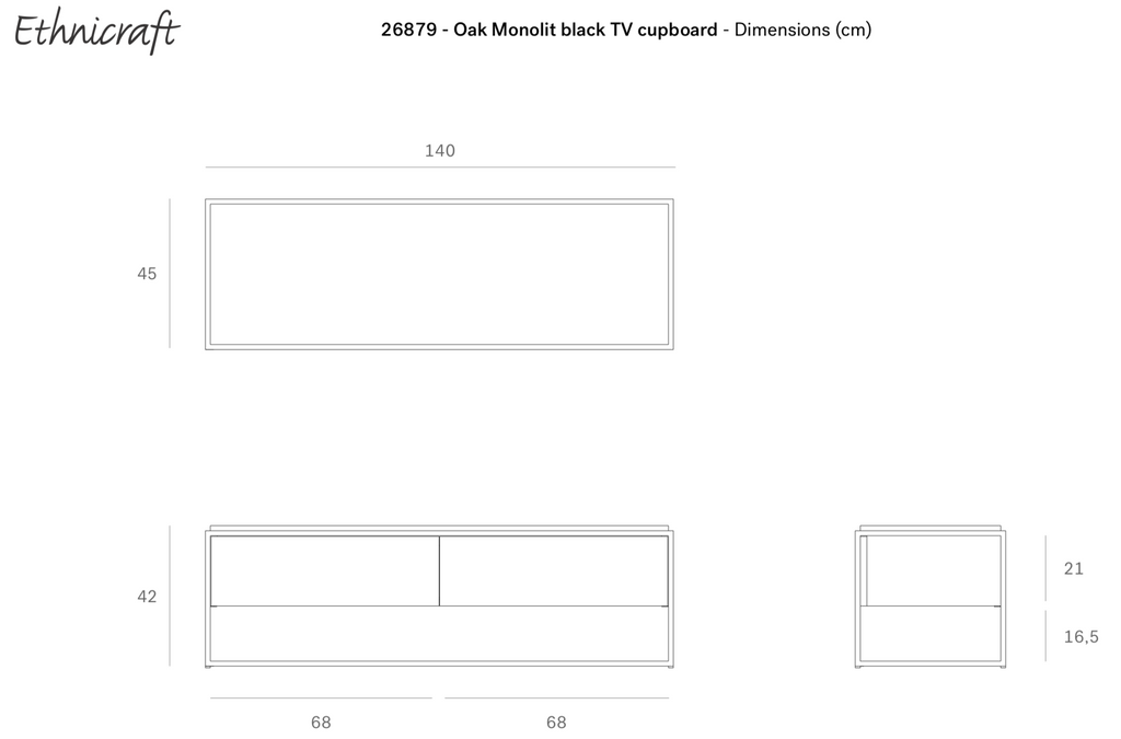 Ethnicraft Monolit TV-meubel Zwart