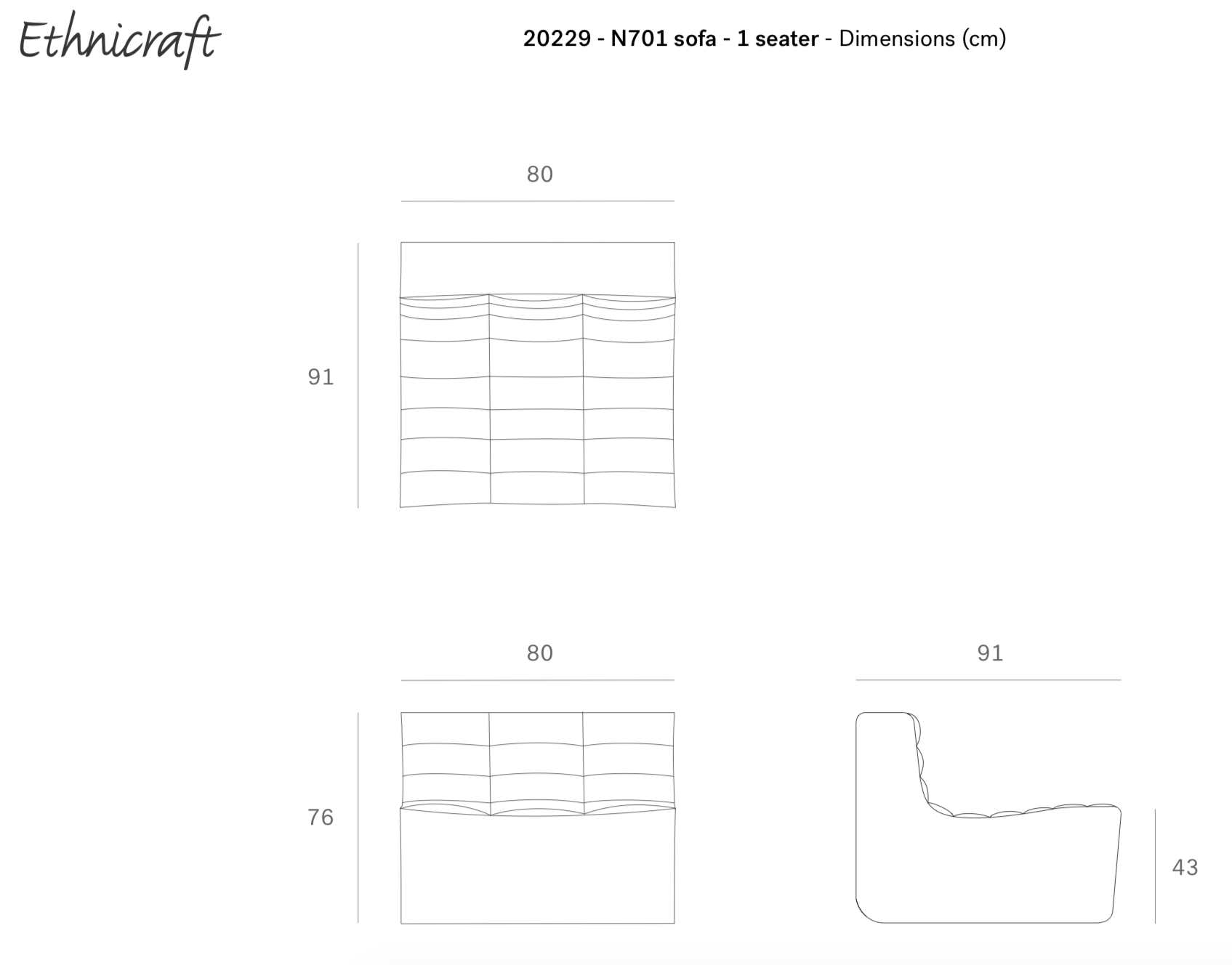Ethnicraft N701 Bank 1-zits