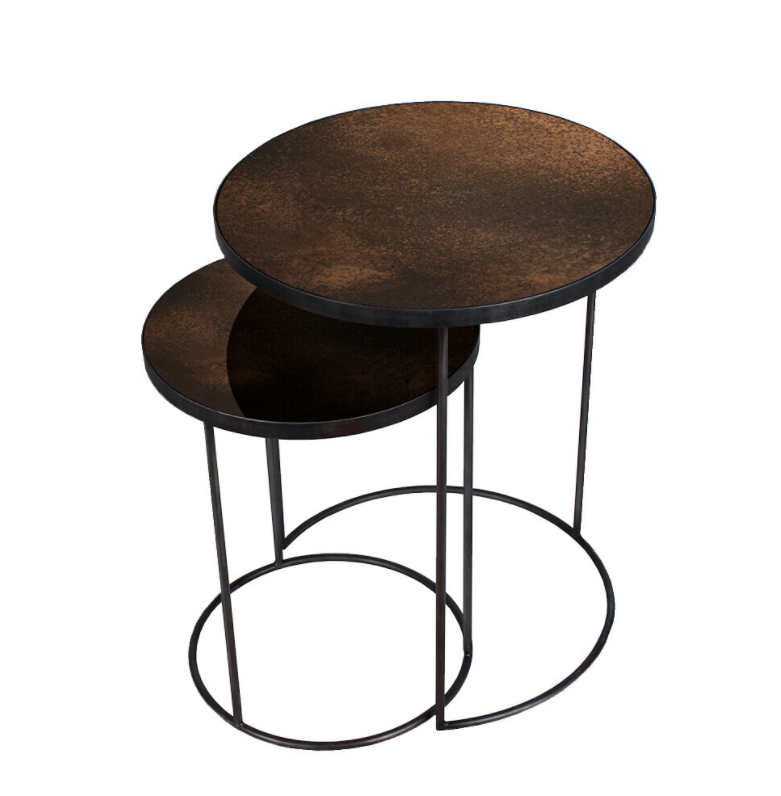 Ethnicraft Bijzettafels set Bronze Nesting