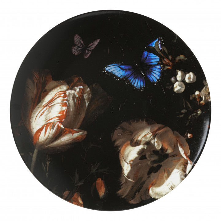 Heinen Delfts Blauw Wandbord Boomblauwtje vlinder