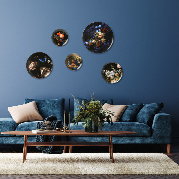 Heinen Delfts Blauw Wandbord Boomblauwtje vlinder