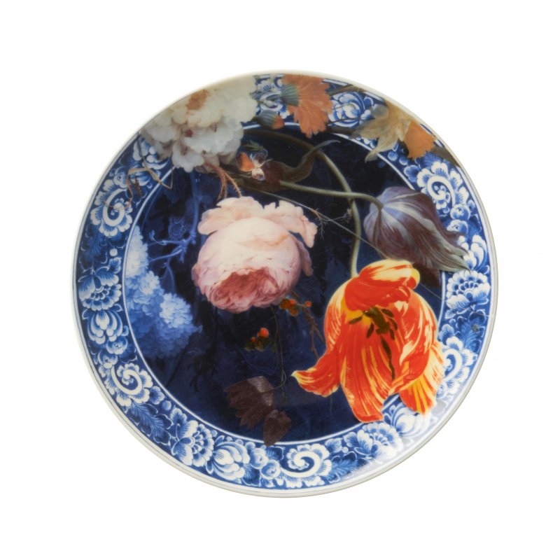Heinen Delfts Blauw Wandbord Gouden Eeuw