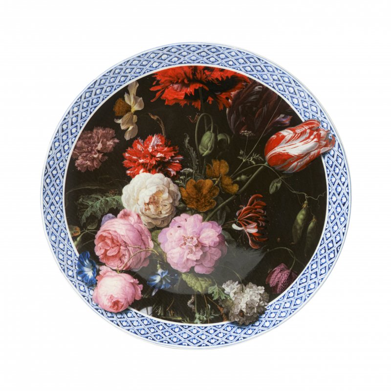 Heinen Delfts Blauw Bloemen Stilleven L