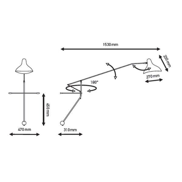 DCW éditions wandlamp Mantis
