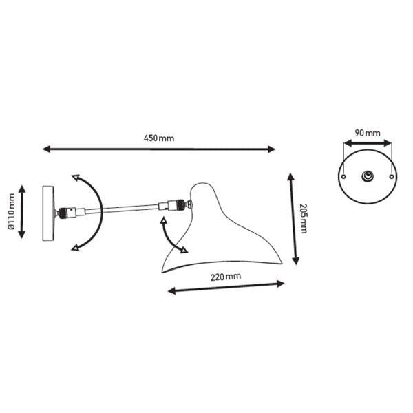 DCW éditions wandlamp Mantis BS5