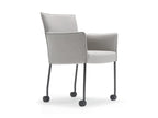 design on stock eetkamerstoel amra met wiel zijkant