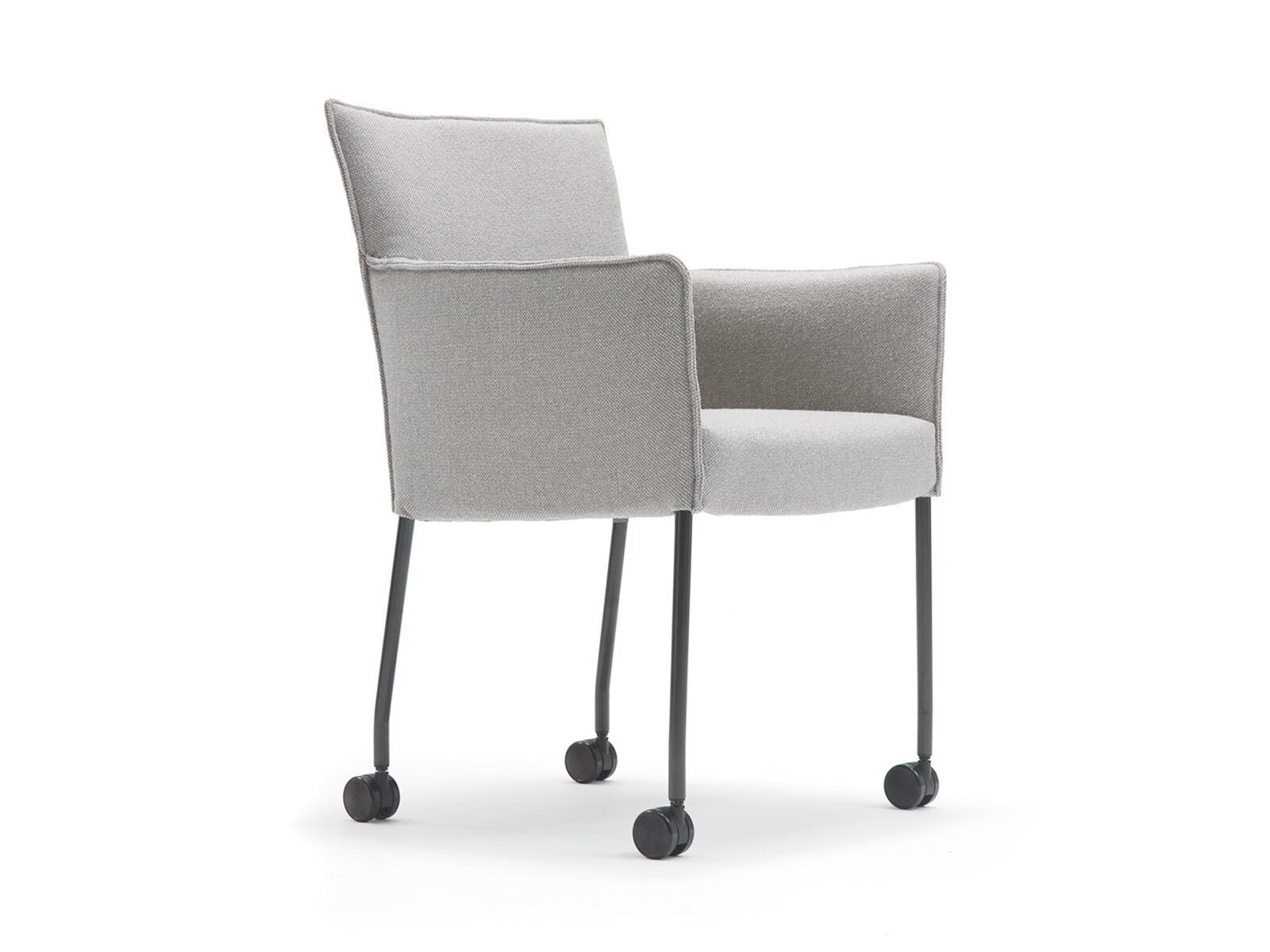 design on stock eetkamerstoel amra met wiel zijkant