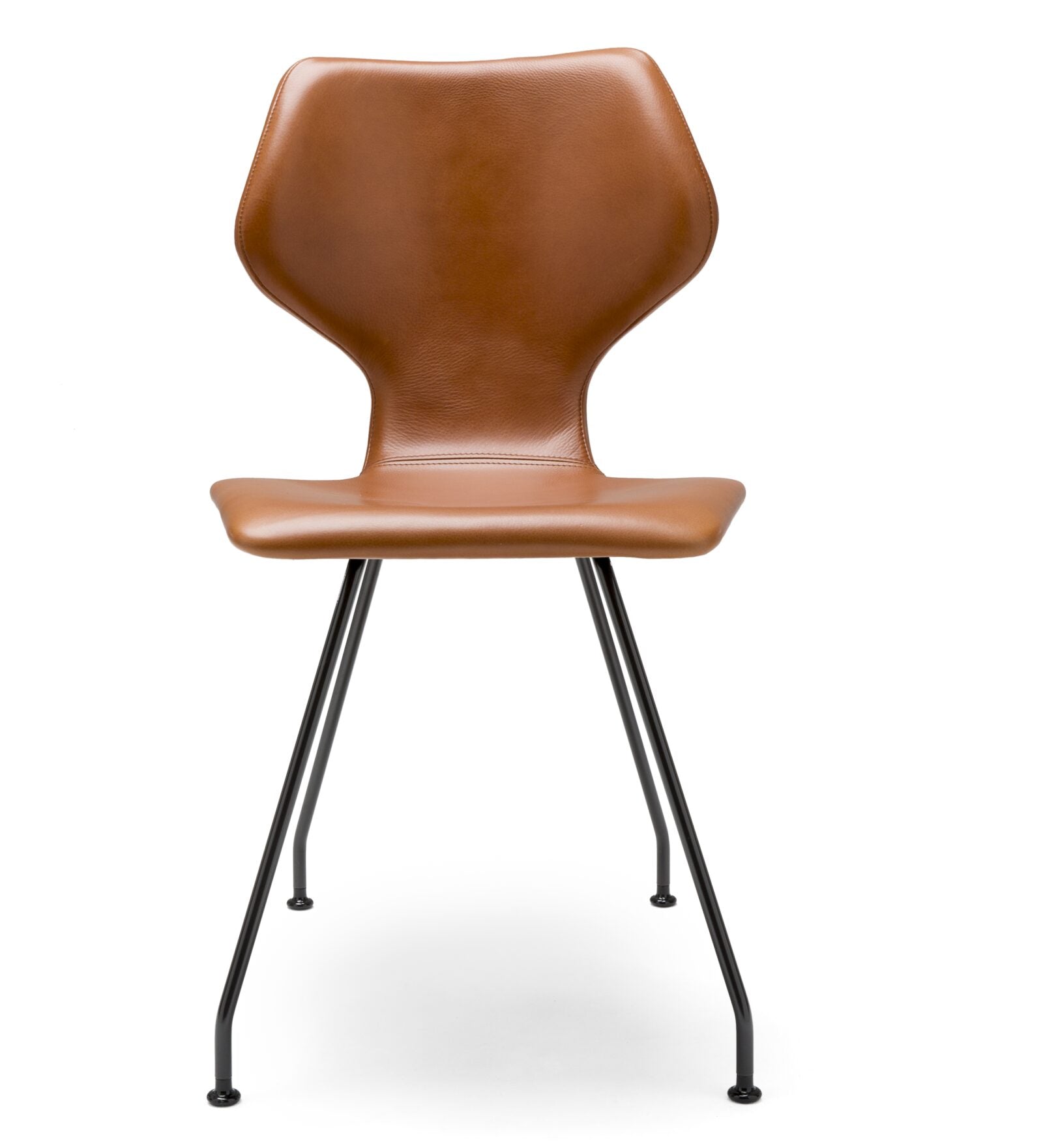 design on stock eetkamerstoel cavalletta leer vooraanzicht