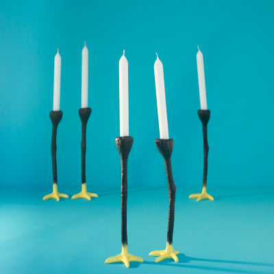 Long Legs kandelaar zwart geel