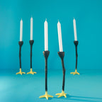 Long Legs kandelaar zwart geel