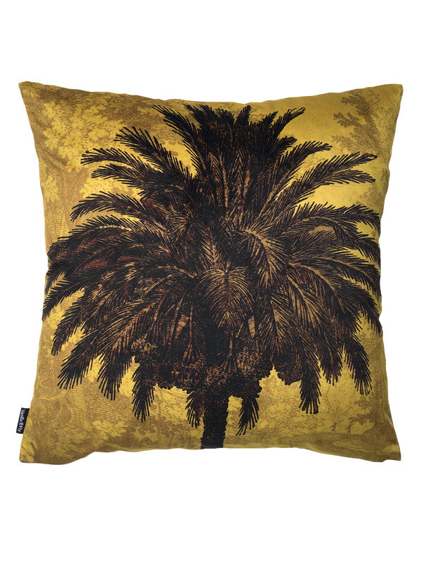 Velvet Mustard Palm kussen