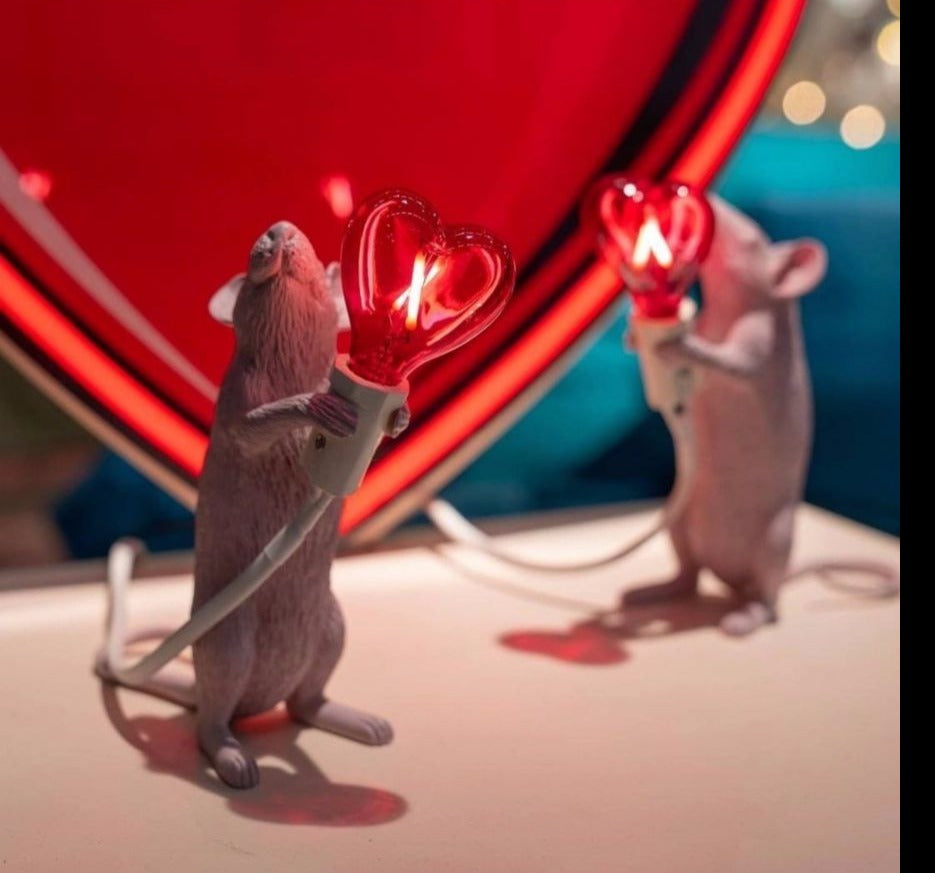 Seletti Mouselamp staand Love incl. hartjeslamp