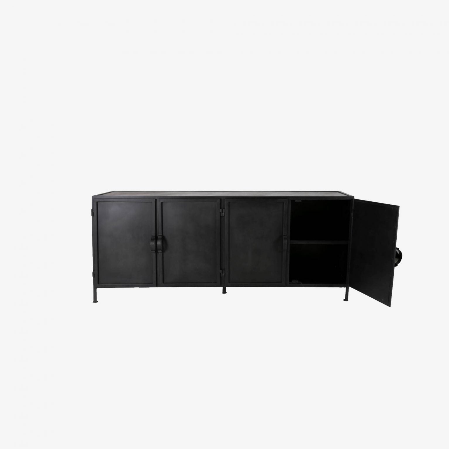 New Routz Dressoir Detroit Zwart vooraanzicht.