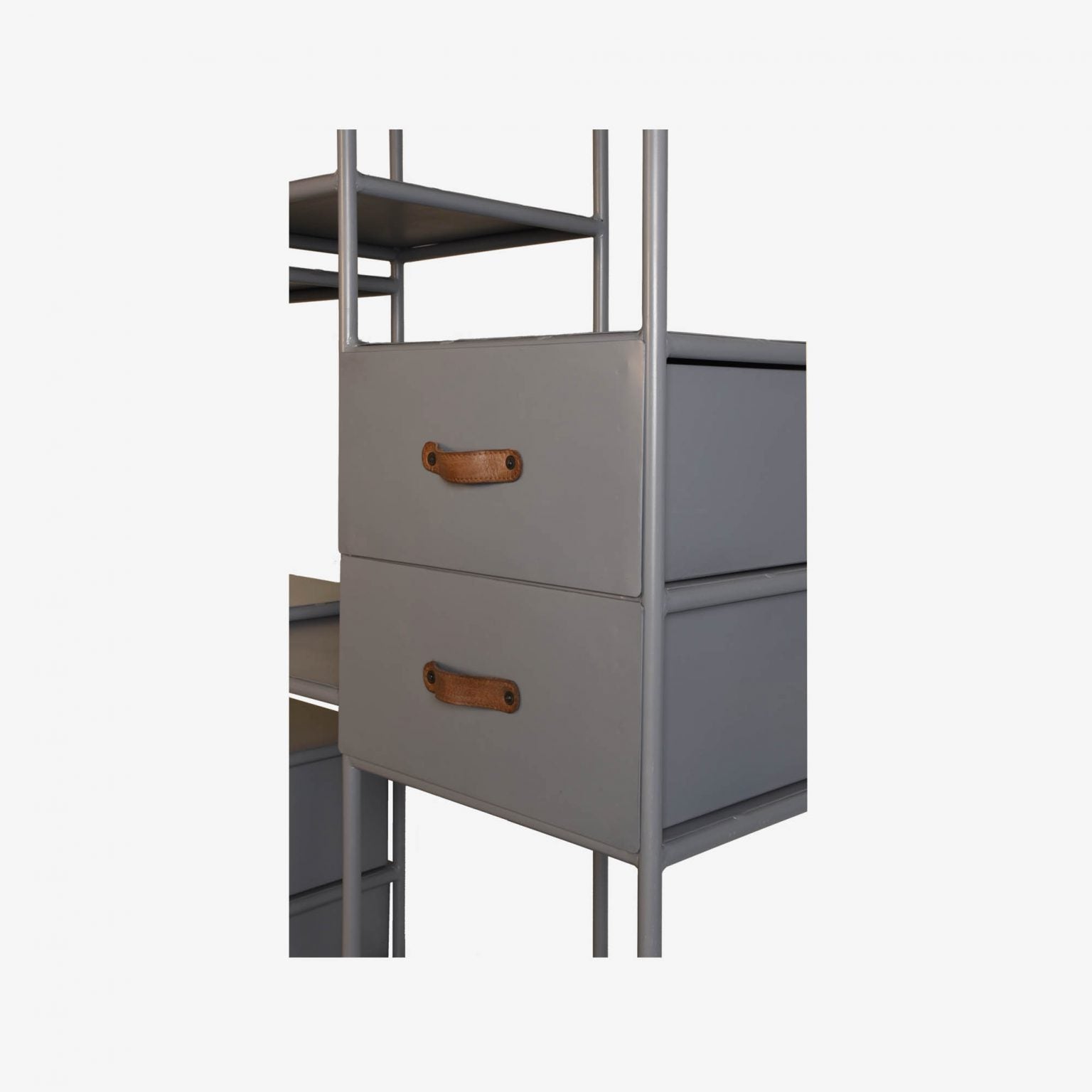 New Routz open kast Indi Grijs close-up.