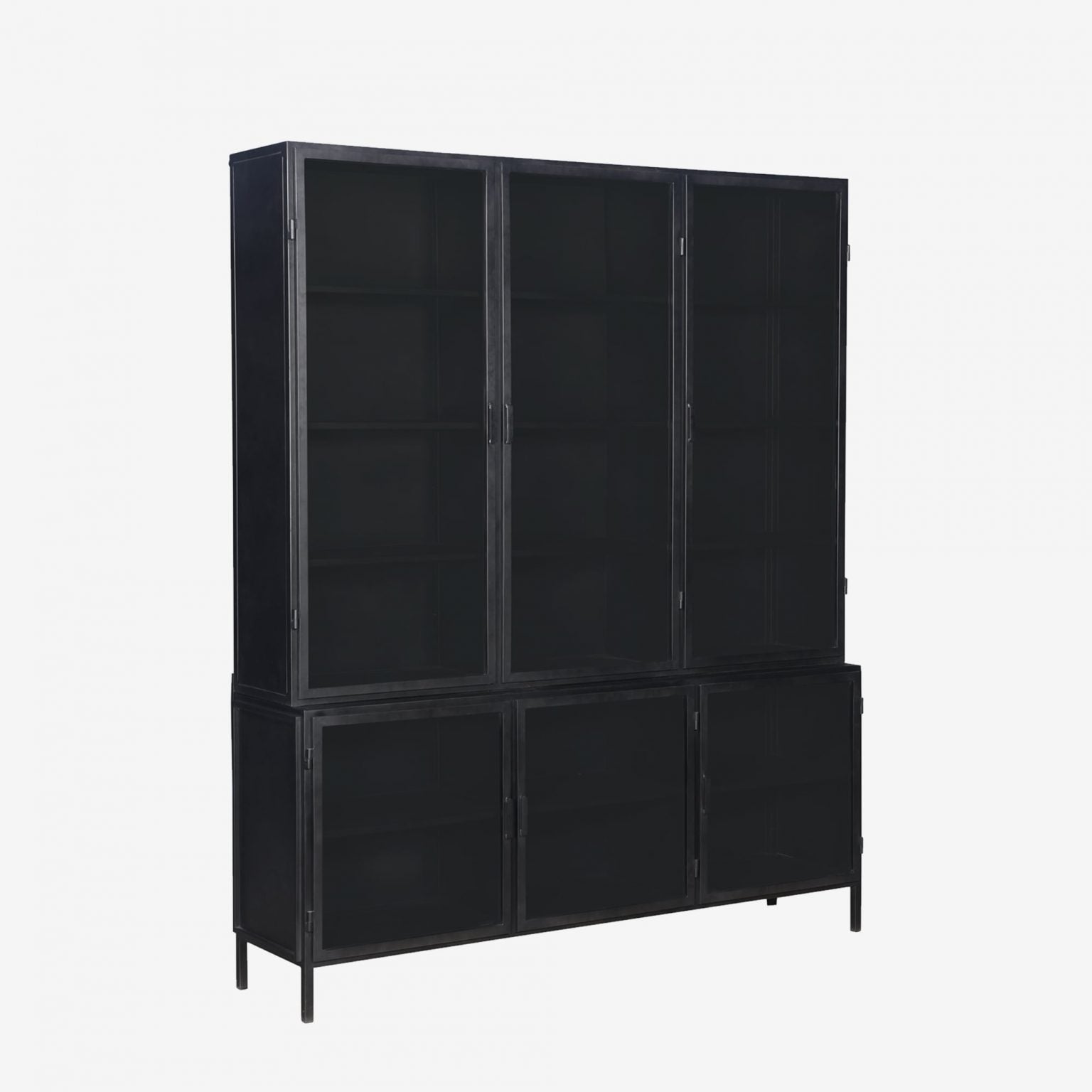 new routz vitrinekast garland 6-deurs zwart