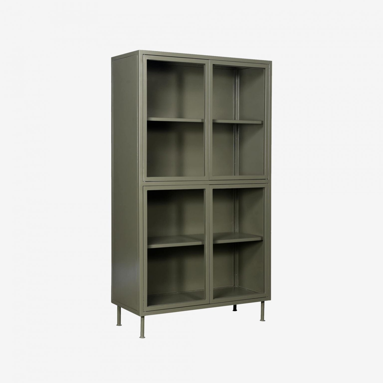 new routz vitrinekast Sutton olijfgroen