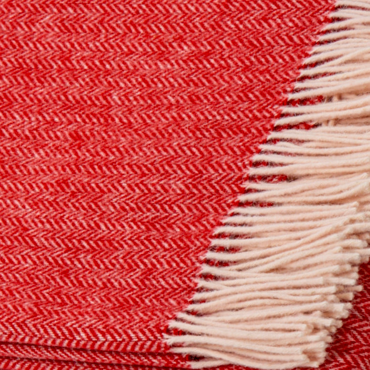 Raaf plaid Cherry rood close-up.