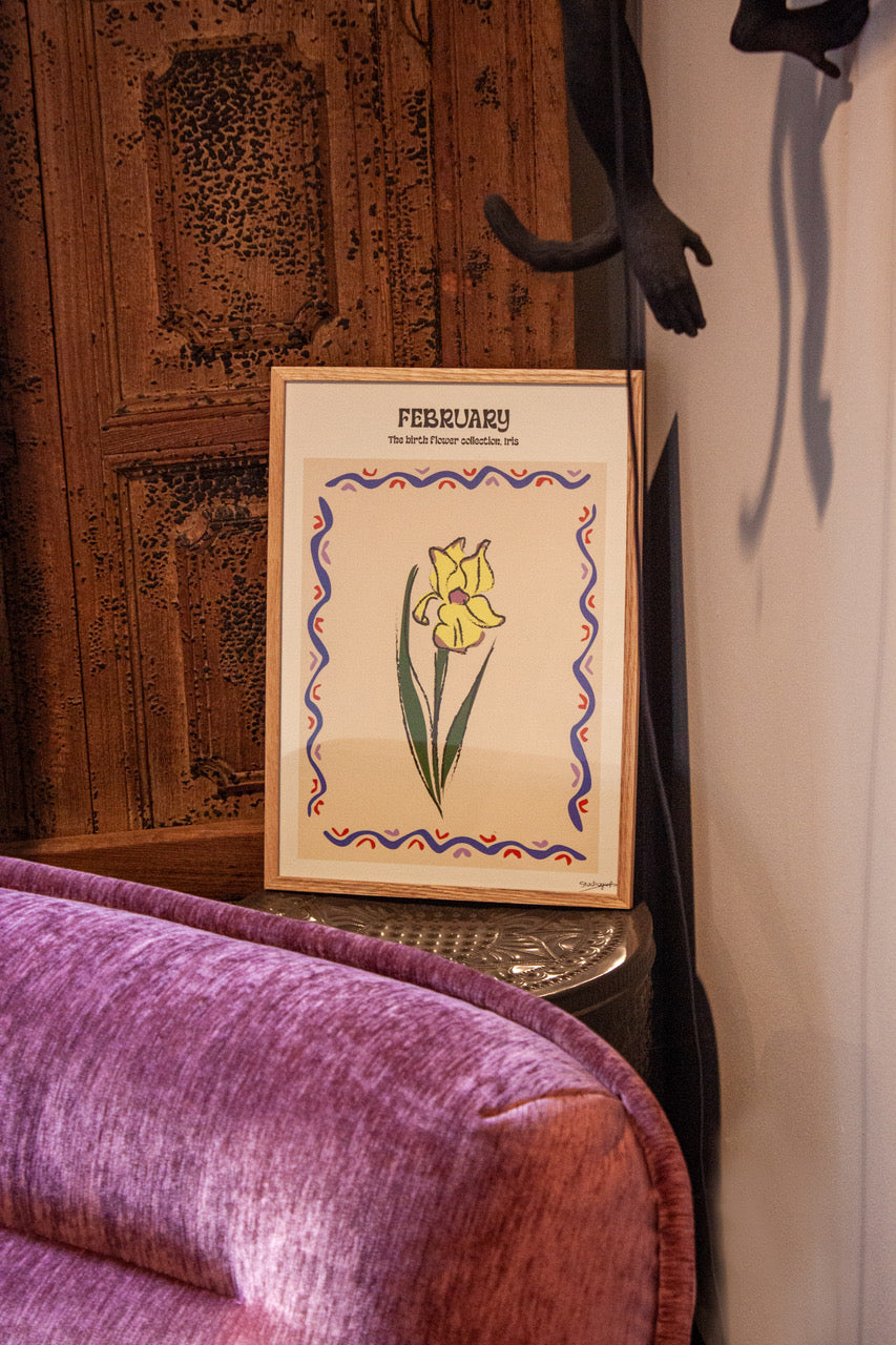 Studiogup Birth Flower poster - Februari sfeerbeeld