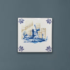 Royal Delft Goldie Tiles Big city achtergrond.