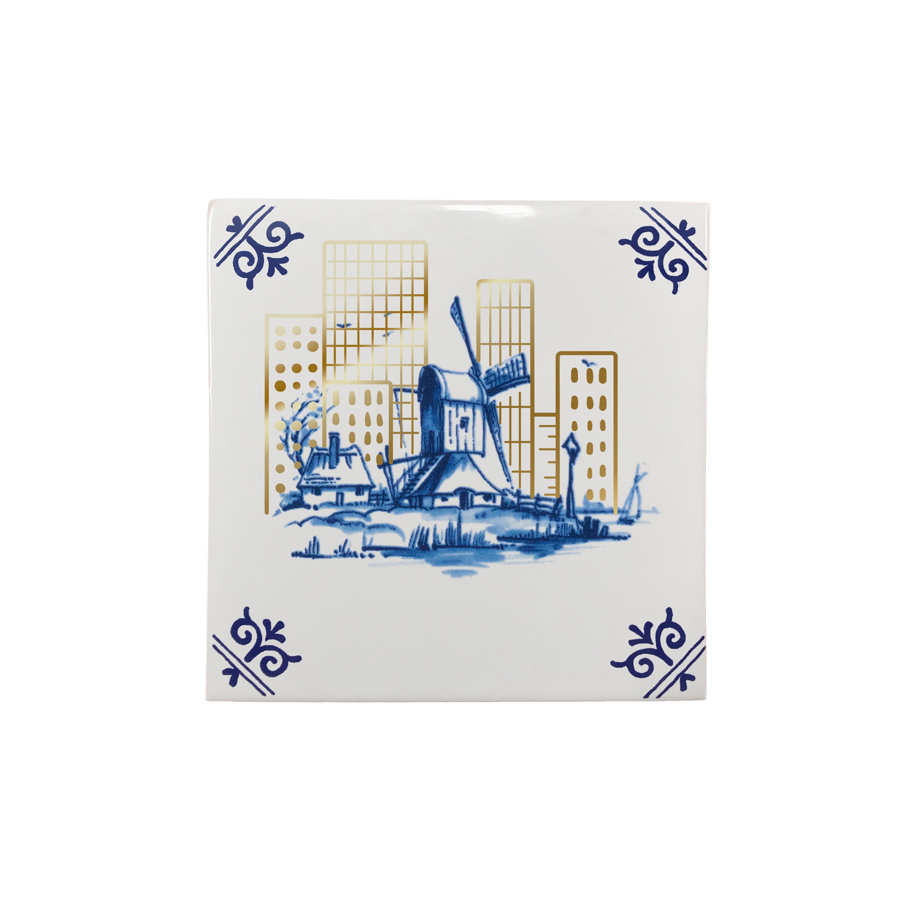 Royal Delft Goldie Tiles Big city.