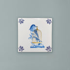 Royal Delft Goldie Tiles - Gouden kooi achtergrond.