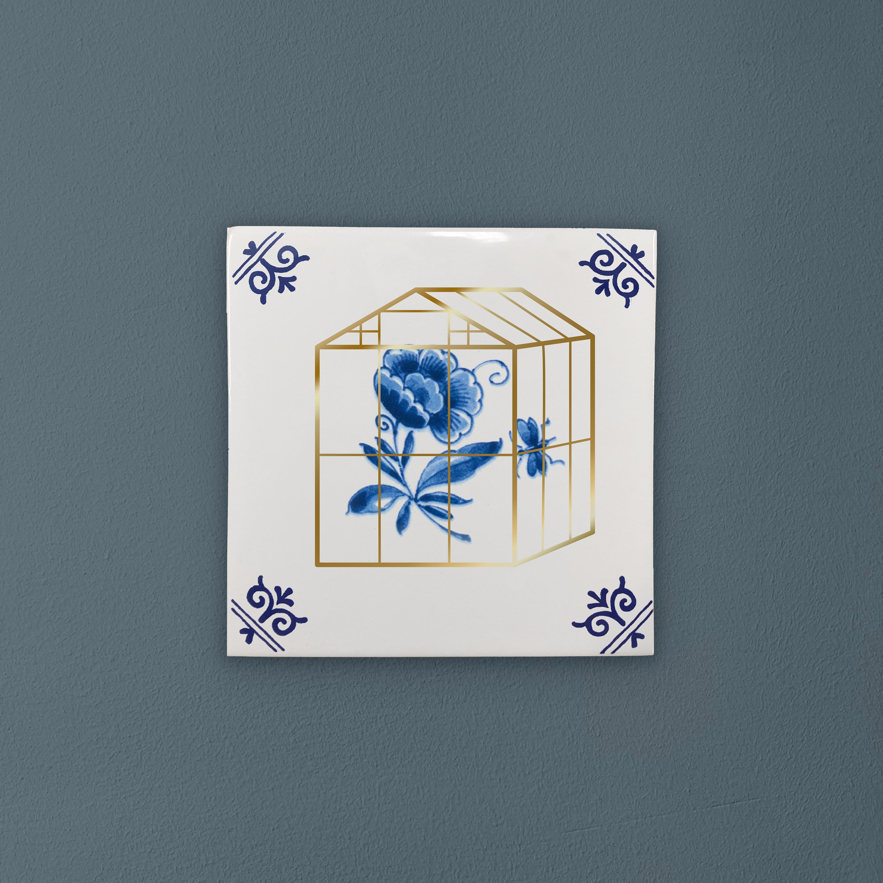 Royal Delft Goldie Tiles - Uit de kas met achtergrond