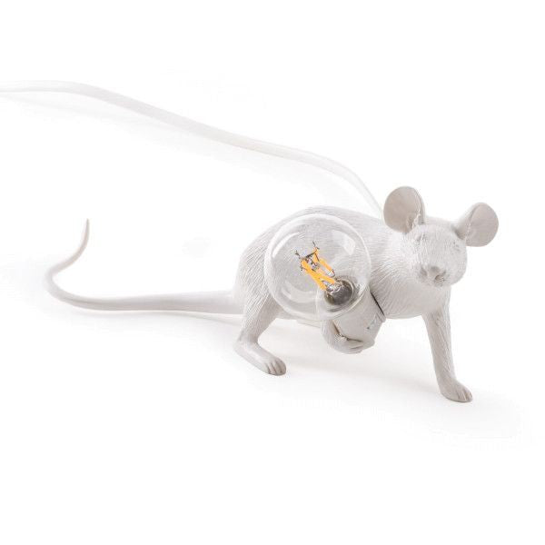Seletti mouselamp liggend wit