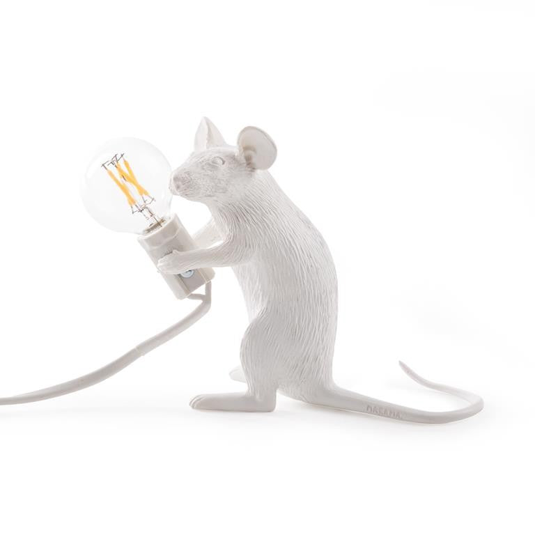 Seletti mouselamp zittend wit